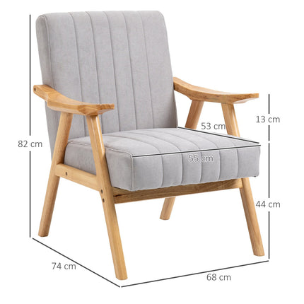 Upholstered Wing Chair in velvet look, Scandi Design, Grey