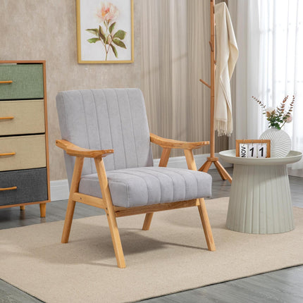 Upholstered Wing Chair in velvet look, Scandi Design, Grey