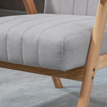 Upholstered Wing Chair in velvet look, Scandi Design, Grey