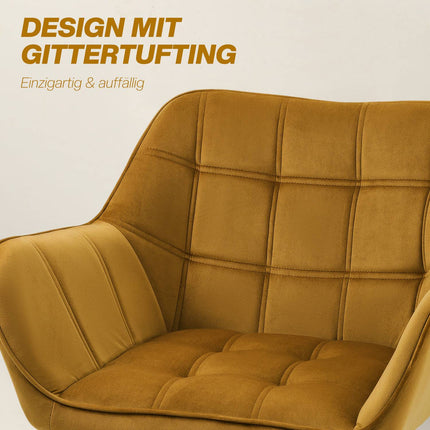 Yellow Velvet Scandinavian Wing Chair – 67x61.5x71 cm