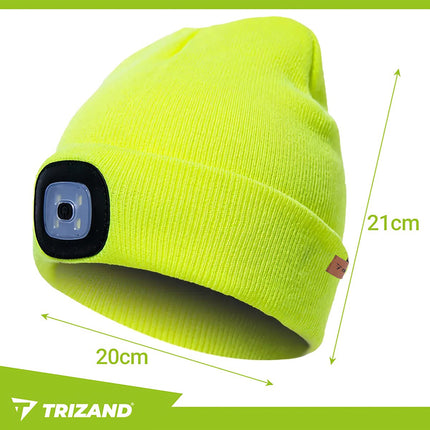 Winter hat with flashlight - yellow Trizand 22664