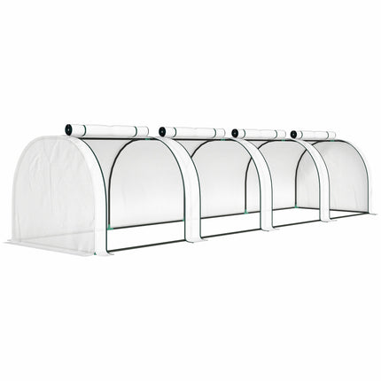 Winterproof Greenhouse with Roll-Up Zipper Doors, 395x100x80 cm