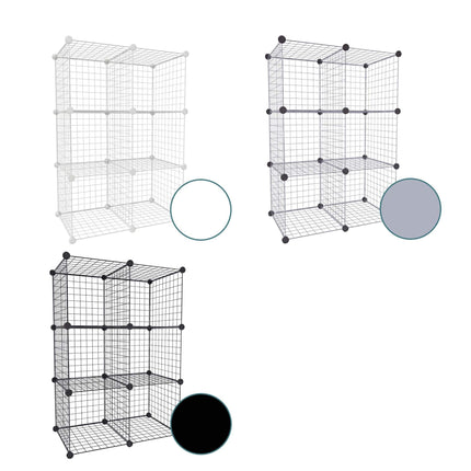 Wire Cube Storage Shelves, Modular Metal, Click-Fit
