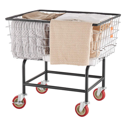 Wire Laundry Cart, 2.8 Bushel, Steel, 4 In Casters