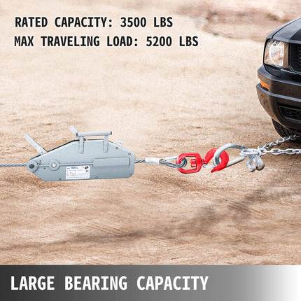 Wire Rope Puller, 1.6T Capacity, 25 m Manual Winch