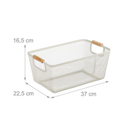 Wire basket with wooden handle