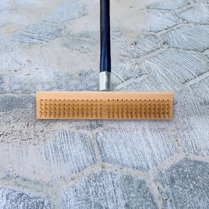 Wire broom with steel brush in set of 2