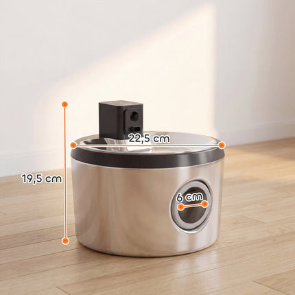 Wireless Stainless Steel Cat Water Fountain, 4L, Motion Sensor