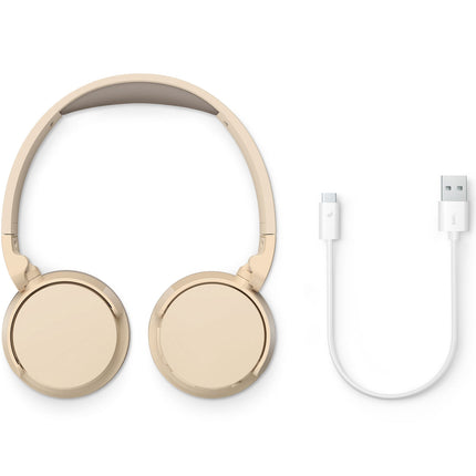 Wireless on-ear headphones TAH3209BG, 25h playing time, light and comfortable. Beige.