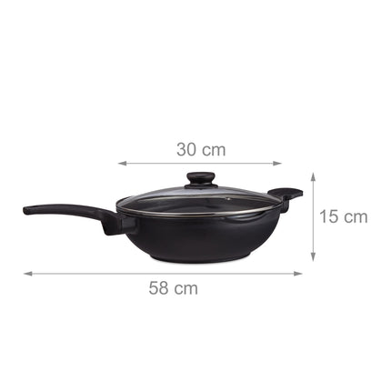 Wok pan with lid 30 cm