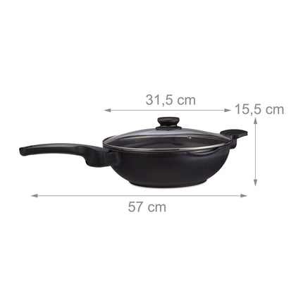 Wok with lid induction