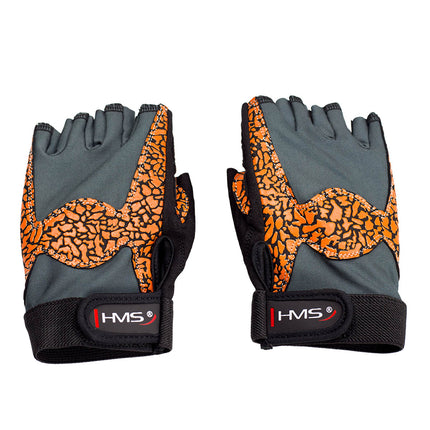 Women's Fitness Gloves, Size M, Orange/Gray