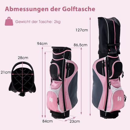 Women's golf club set 11-piece golf club sets right-handed with rain cover pink