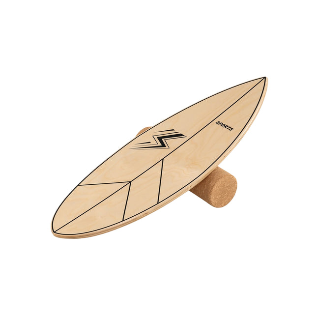 Wood Balance Board with Cork Roller, 11-Layer Birchwood
