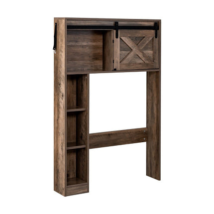 Wood Bathroom Cabinet with Sliding Door, 84x17x128 cm, Brown