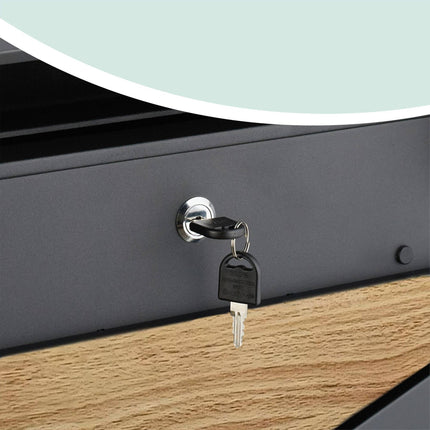 Wood-Effect Outdoor Letterbox with Newspaper Holder
