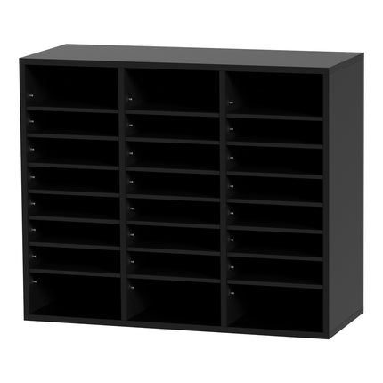 Wood Literature Organizer, 24 Compartments, Adjustable Shelves