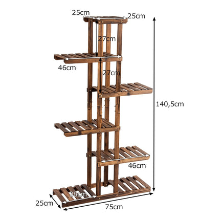 Wood Plant Stand with 6 Tiers for Indoor/Outdoor Use
