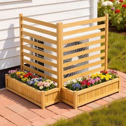 Wood Privacy Fence Panels 914 x 1143 mm, 2 Pack, Planters