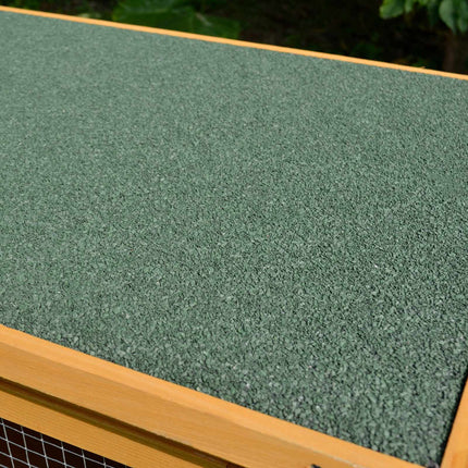 Wood Rabbit Hutch with Hinged Roof, 2 Doors, 115x44x65 cm