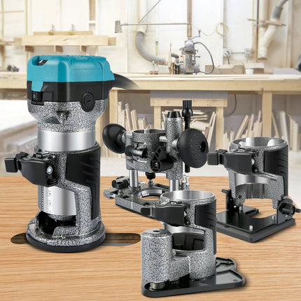 Wood Router 710W, Variable Speed, 4 Bases, 3 Collets