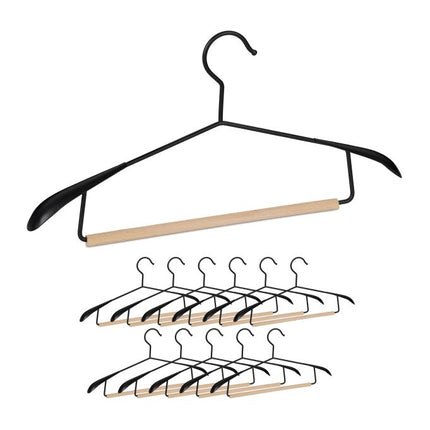 Wood and metal hangers - set of 12