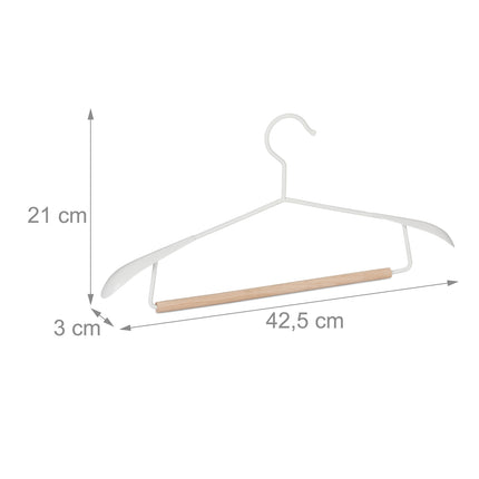 Wood and metal hangers - set of 12