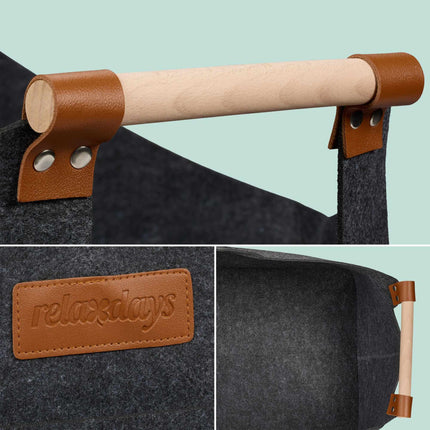 Wood basket in felt