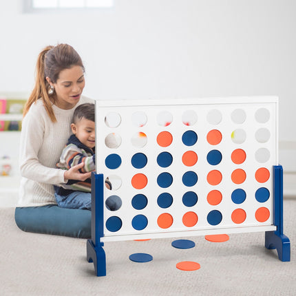 Wooden 4-in-a-Row Game Set with Carry Bag, Large