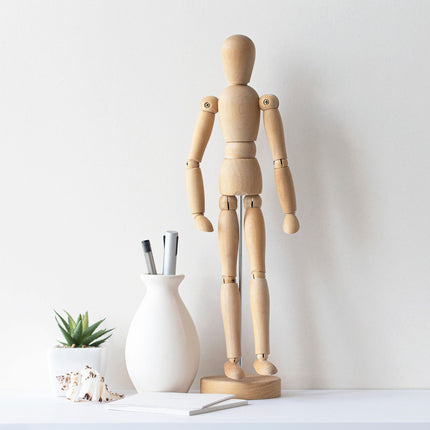 Wooden Articulated Mannequin Set, 30cm, 2-Pack