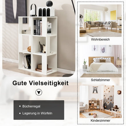 Wooden Bookshelf Set with Anti-Tip, 3-Tier, 33x33x100.5 cm, White