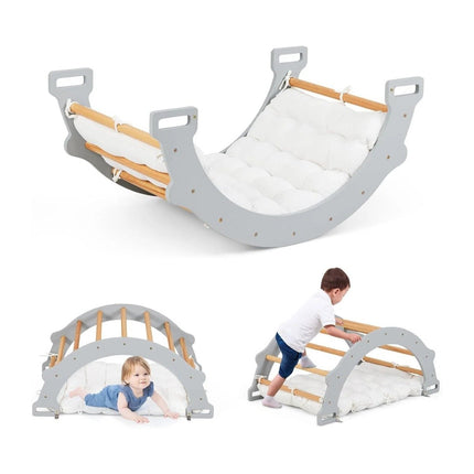 Wooden Climbing Arch with Soft Cushion for Kids