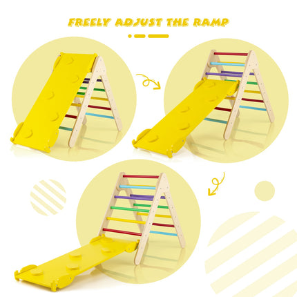 Wooden Climbing Triangle Set, 3-in-1 Slide Ramp