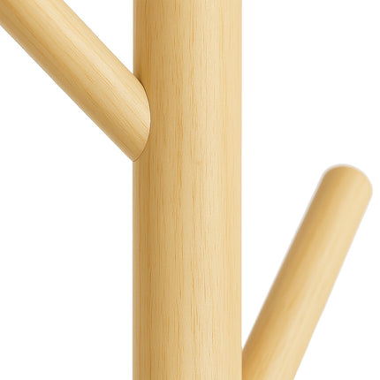 Wooden Coat Rack with 8 Hooks, Freestanding