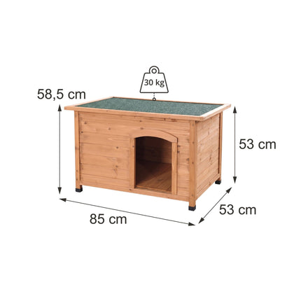 Wooden Dog House, Orange – Waterproof Roof, Raised Base