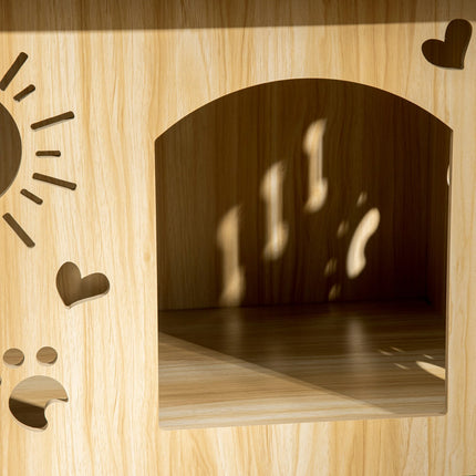 Wooden dog house with roof and ventilation, small 69cm