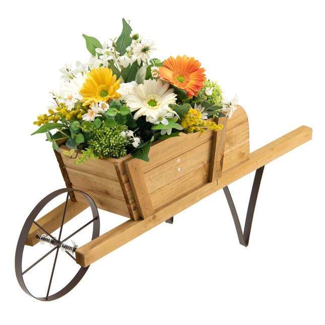 Wooden Flower Cart Planter – Indoor/Outdoor, 69.5x26x29.5 cm
