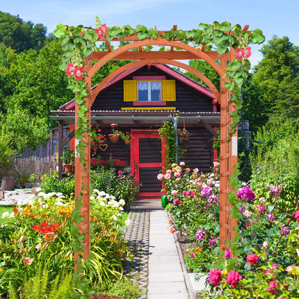 Wooden Garden Arbor Arch, Fir Wood, 160x60x215 cm