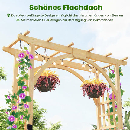 Wooden Garden Arch for Climbing Plants, 213 cm Tall