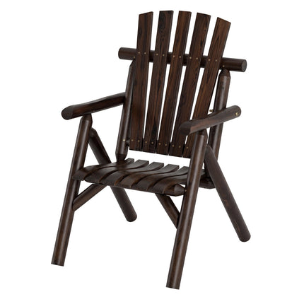 Wooden Garden Bench with Armrests, Brown, 2-Person