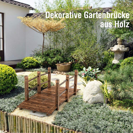 Wooden Garden Bridge, 150cm, Spruce, Weather-Resistant
