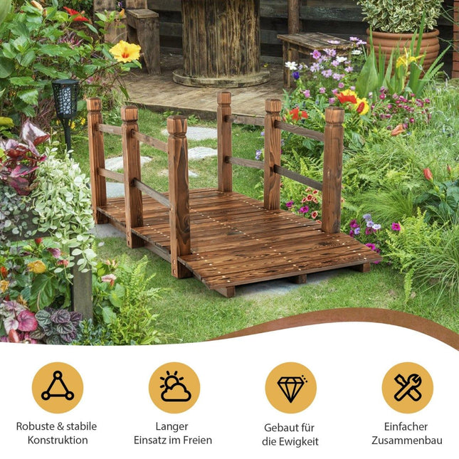 Wooden Garden Bridge, 150cm, Spruce, Weather-Resistant