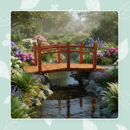 Wooden Garden Bridge – Arched Fir Design for Ponds