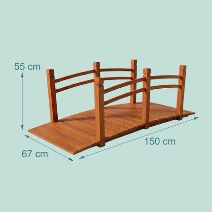 Wooden Garden Bridge – Arched Fir Design for Ponds