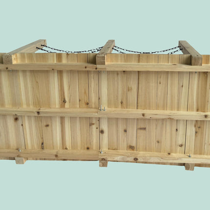Wooden Garden Bridge With Chain Railing, Weatherproof