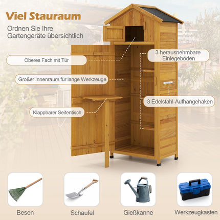 Wooden Garden Cabinet with Lockable Barn Door & Shelves