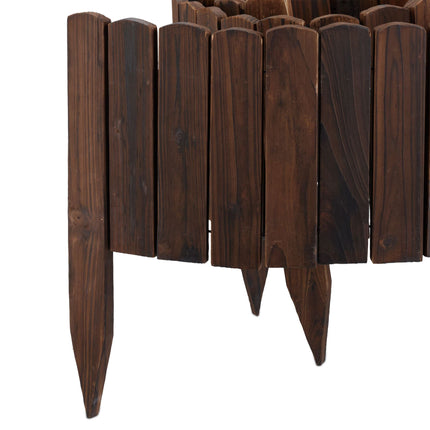 Wooden Garden Edging, Flexible Dark Brown Border