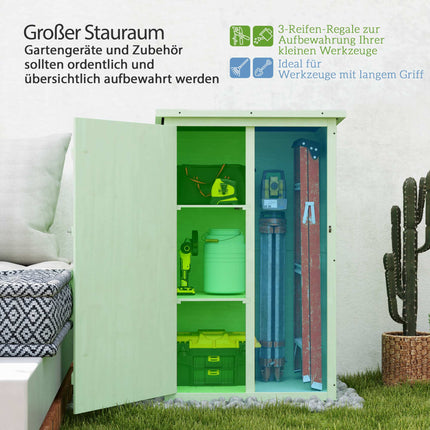 Wooden Garden Shed with Shelves, Lockable, 75x56x115 cm