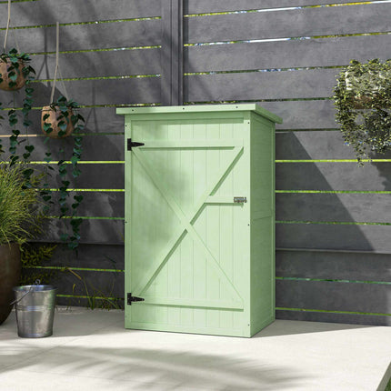 Wooden Garden Shed with Shelves, Lockable, 75x56x115 cm