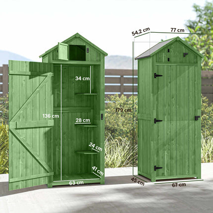 Wooden Garden Shed with Shelves and Lockable Door